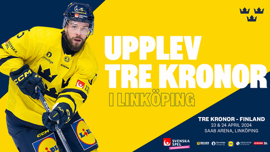 Se landskampen i Linköping - Tre Kronor möter Finland!