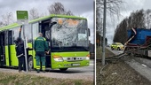 Fallande träd krossade bussruta – under färd: "Otäck upplevelse" 