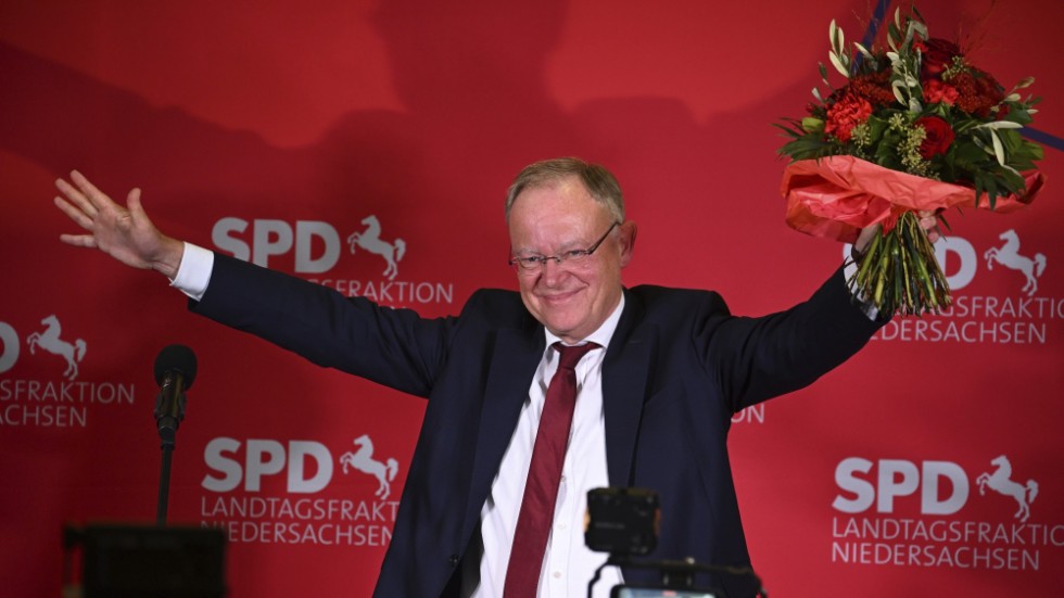 Stephan Weil (SPD), ministerpresident i tyska förbundslandet Niedersachsen väntas kunna fortsätta att styra.