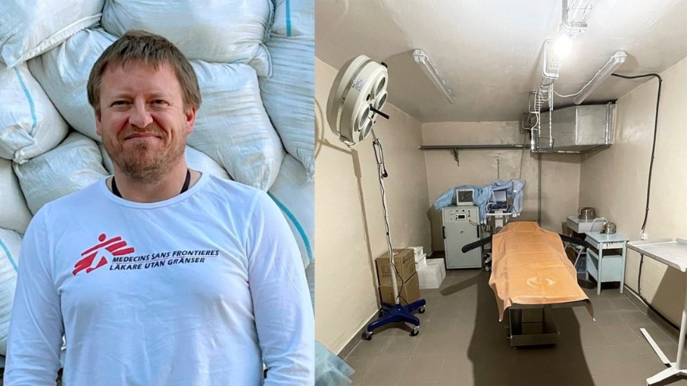 Ett operationsrum har ställts i ordning i östra Ukraina, där Läkare utan gränser arbetar för att stötta vården. Svenske läkaren Henrik Jörnvall har varit på plats i fyra veckor.