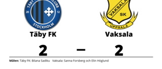 Vaksala i ledning i halvtid - men tappade segern mot Täby FK