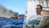 Simon räddades ur brinnande båt – lever tack vare hjälteinsats: ”Jag skulle just släppa taget” • Hunden Milo gick inte att rädda