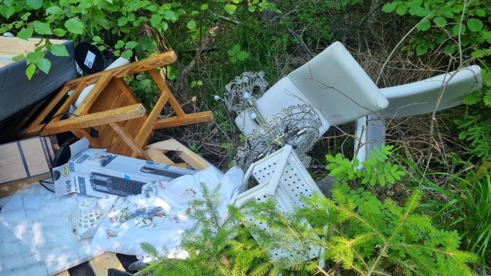Insändarskribenten noterade att en stol, ett par sängar och annat bråte låg slängt i närheten av Djulönäs.
