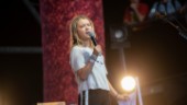 Greta Thunberg talade på Glastonbury