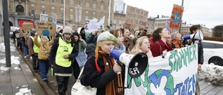 Unga klimataktivister tågade till rätten