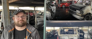 Andreas fick bilen skadad i branden: "Folk vaknade av en smäll"