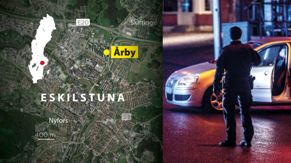 En man skadades i en skottlossning i Årby i Eskilstuna.