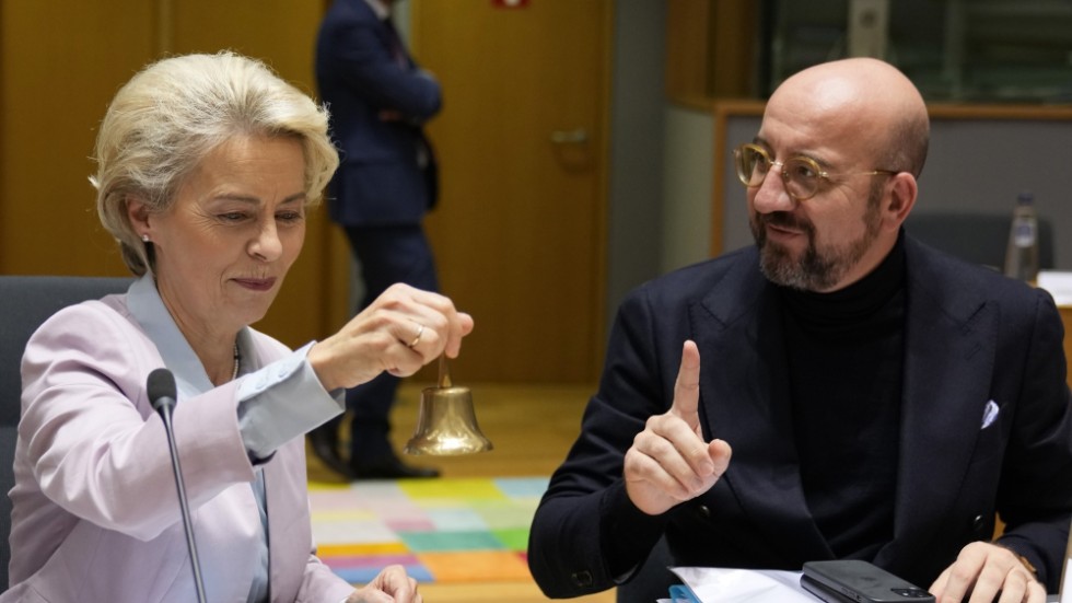 Som kommissionsordförande och rådsordförande håller Ursula von der Leyen och Charles Michel i EU-ländernas toppmöten i Bryssel. Arkivbild.