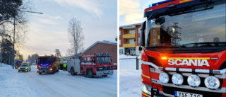 Fire in apartment block - balcony started to burn