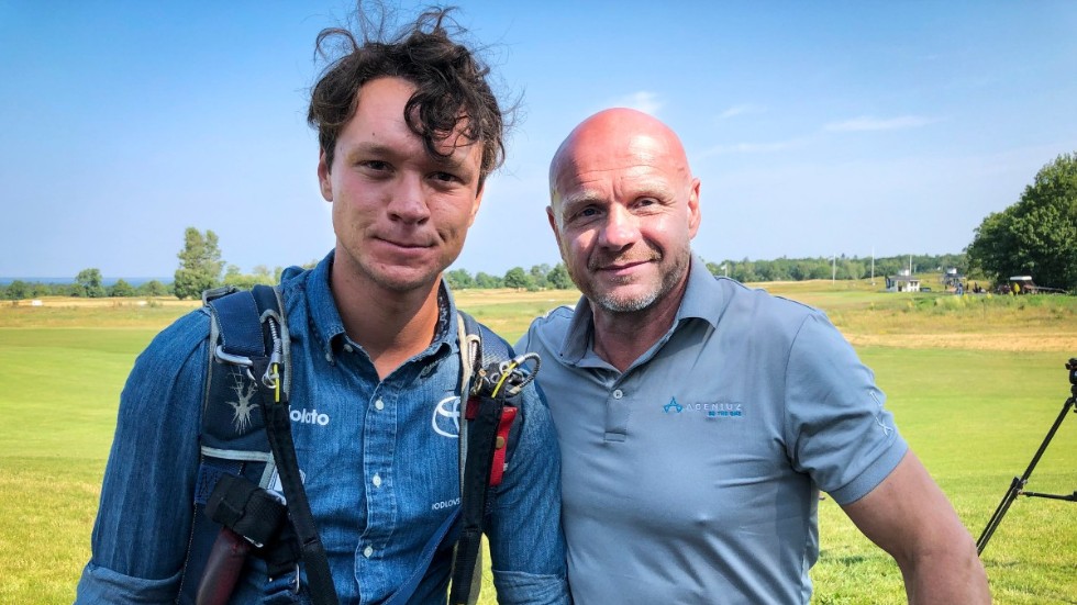 Nils van der Poel med sin manager Bo Johansson. Arkivbild.