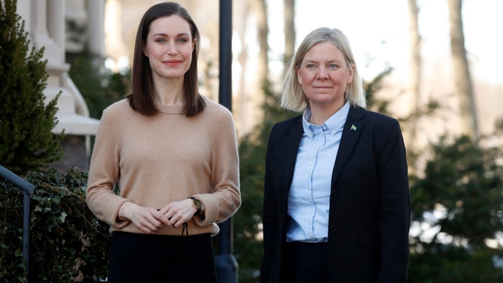 Finlands statsminister Sanna Marin och hennes kollega Magdalena Andersson. Arkivbild.