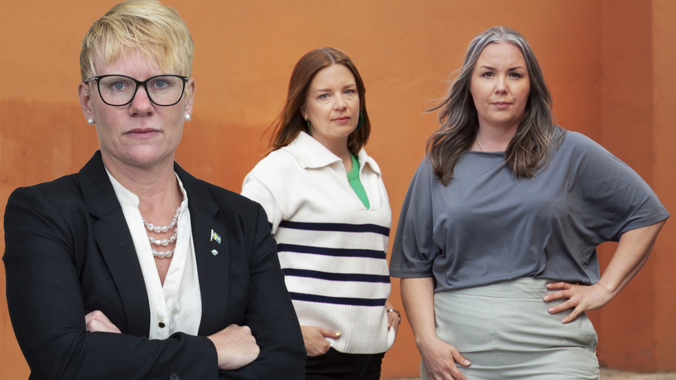 Centerpartisterna Martina Johansson, Malin Kruhsberg och Leena Kumpula. Bilden är ett montage.