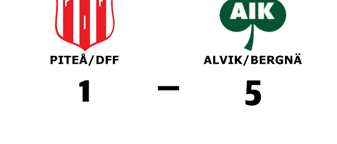Alvik/Bergnä för tuffa för Piteå/DFF - förlust med 1-5