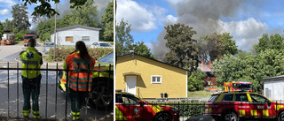 Storbrand i garage i Eskilstuna – VMA utfärdades