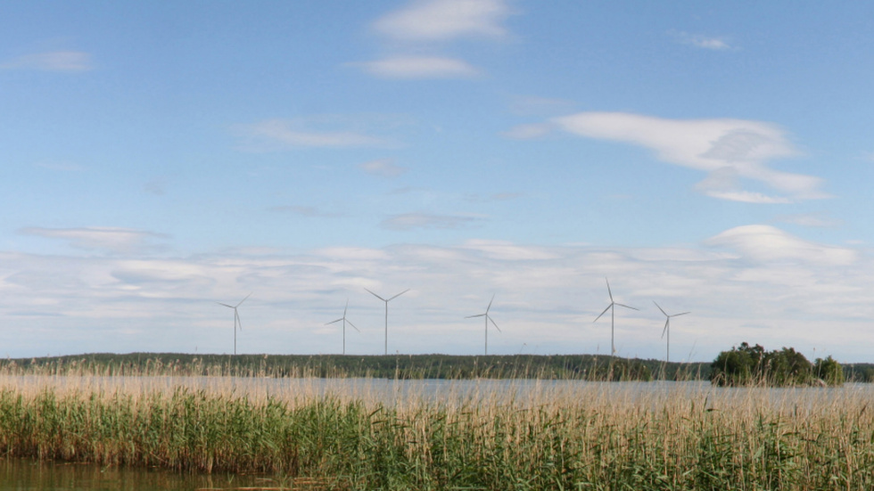 En visualisering av de planerade vindkraftverken i Näshulta.