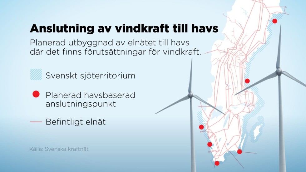 Här är det tänkt att de kommande vindkraftparkerna till havs ska ligga.