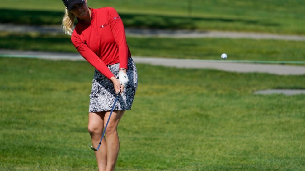 Madelene Sagström under LPGA-tävlingen i Clifton i New Jersey på torsdagen.