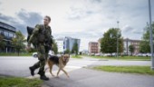 BILDERNA: Här marscherar beväpnad militär i Linköping