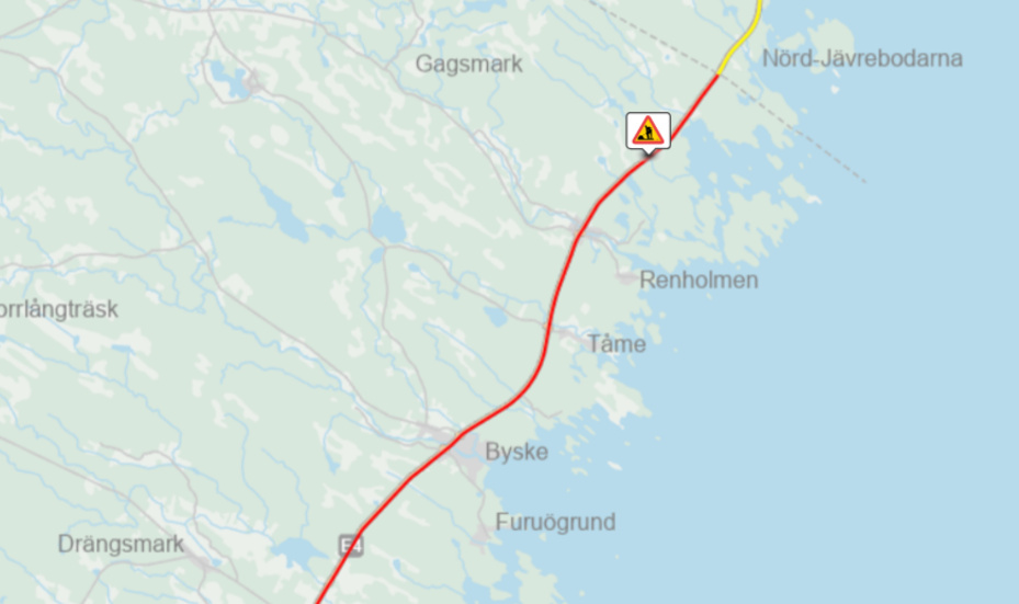 Vägarbete på E4 – begränsad framkomlighet