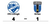 Förlust med 1-4 för Sirius mot IFK Lidingö