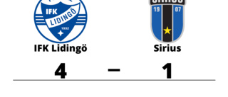 Förlust med 1-4 för Sirius mot IFK Lidingö