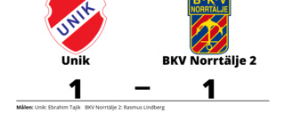 Unik och BKV Norrtälje 2 delade på poängen