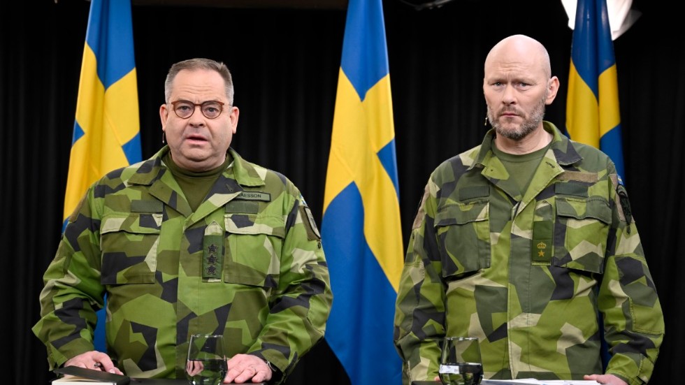 Insatschef Michael Claesson och major Magnus Gimås från Markstridsskolan.