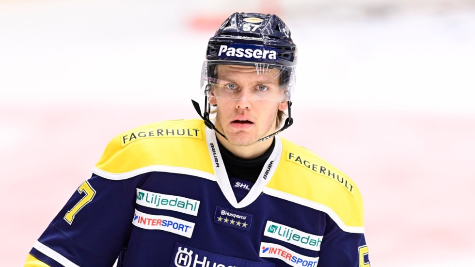 Anton Wedin under säsongen han spelade med HV71 i SHL. Arkivbild.