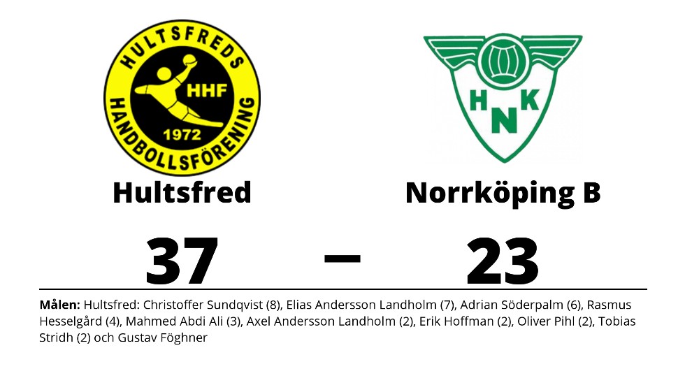 Hultsfreds HF vann mot Norrköpings HK B