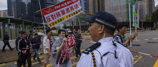 Protest med tvång på nummerskyltar i Hongkong