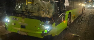 Buss i krock med älg orsakade trafikköer i Strängnäs