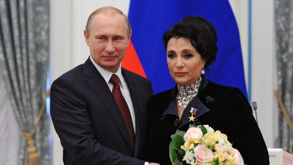 Irina Viner och Rysslands president Vladimir Putin 2015. Arkivbild.