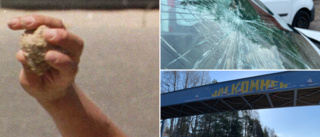 Hemtjänstbil fick hål i taket – släppte föremål från bro