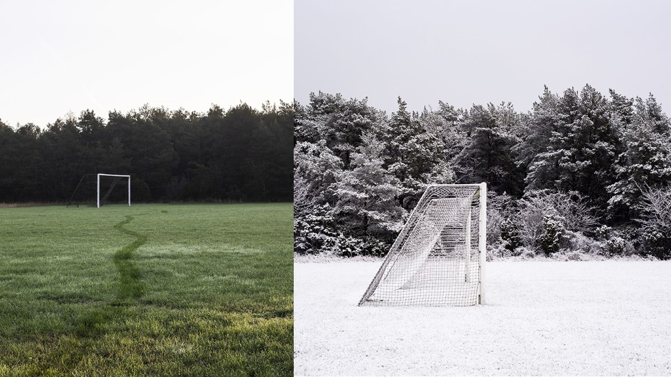 Fotografier ur serien "Jag hade en dröm"" Fotbollsplaner i Hemse