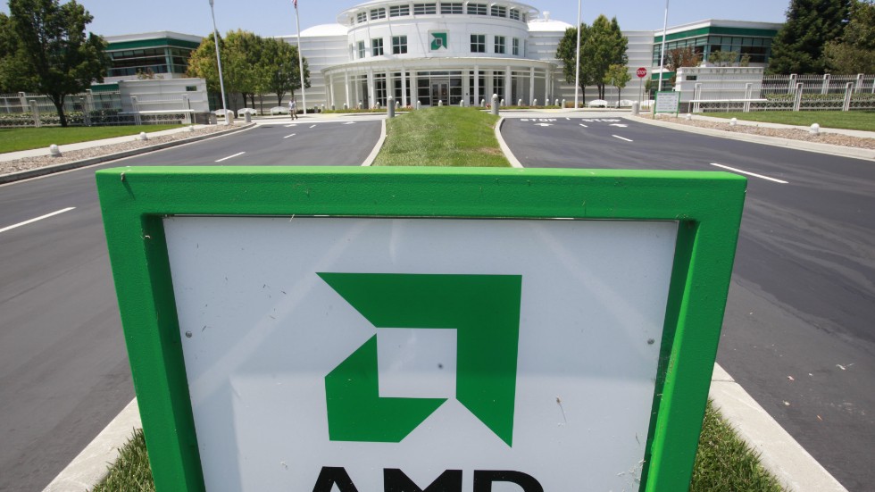Processortillverkaren AMD finns bland bolagen som steg mest. Arkivbild.