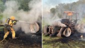 Traktor började brinna på åker: "Kunde gått betydligt värre"