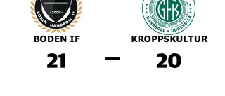 Tuff match slutade med seger för Boden IF mot Kroppskultur