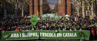 Stor demonstration för katalanska i Barcelona
