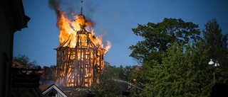 Branden i Klocktornet skuggade Nyköpings silhuett