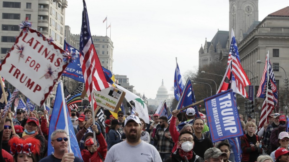 Tusentals personer demonstrerade i Washington DC till stöd för president Donald Trump.
