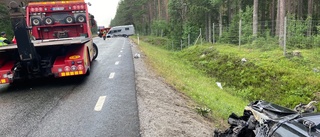 Trafikolycka på E4 vid Ljusvattnet söder om Bureå på torsdagen – trafiken stoppades i flera timmar