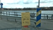 "Hemgjord" skylt aviserar riktig broavstängning