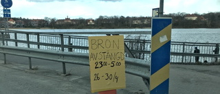 "Hemgjord" skylt aviserar riktig broavstängning
