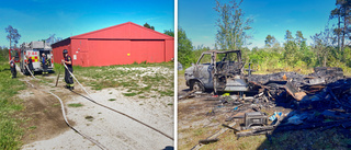 Skulle köras ut från garage – då började husbilen brinna 