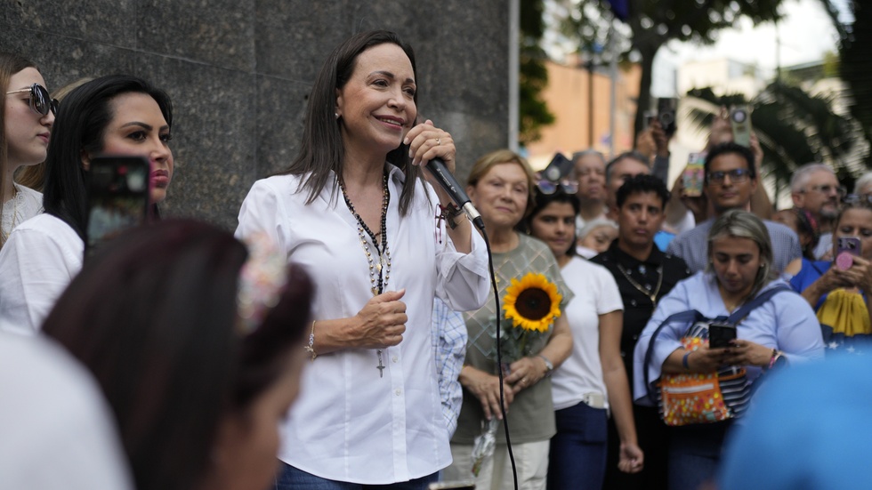 Oppositionsledaren Maria Corina Machado hindrades från att ställa upp i presidentvalet i Venzuela