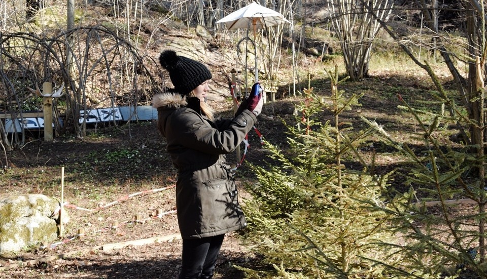 Hannah Murch är imponerad av den natur som barnen kan springa och leka i, och det blir många bilder att visa hemma.