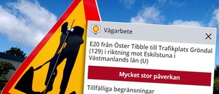 E20 utanför Eskilstuna avstängd i timmar – men nu öppen