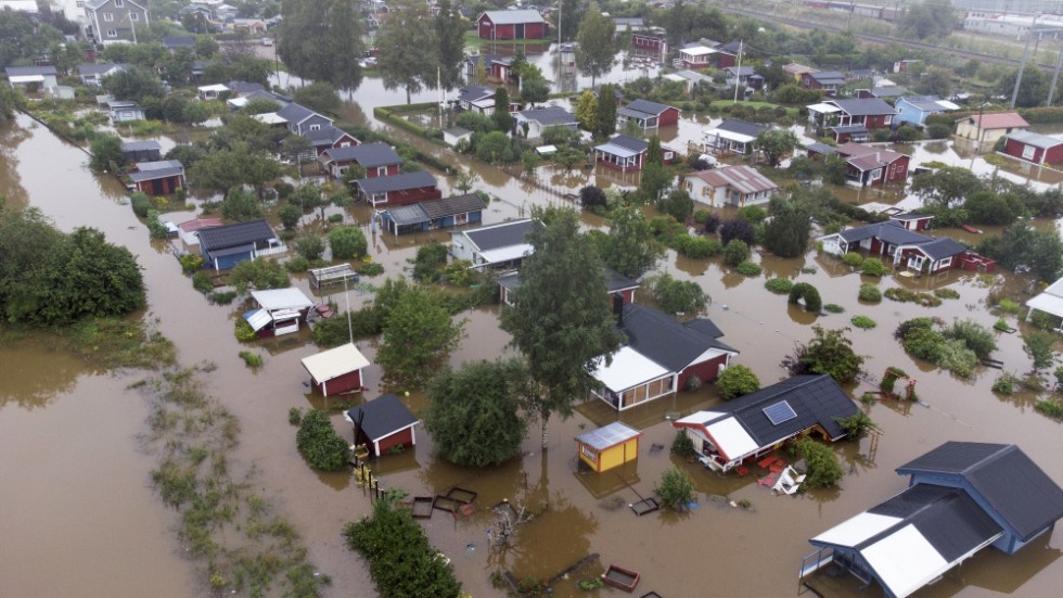 Bild från fjolårets översvämningar i Gävle. Arkivbild.