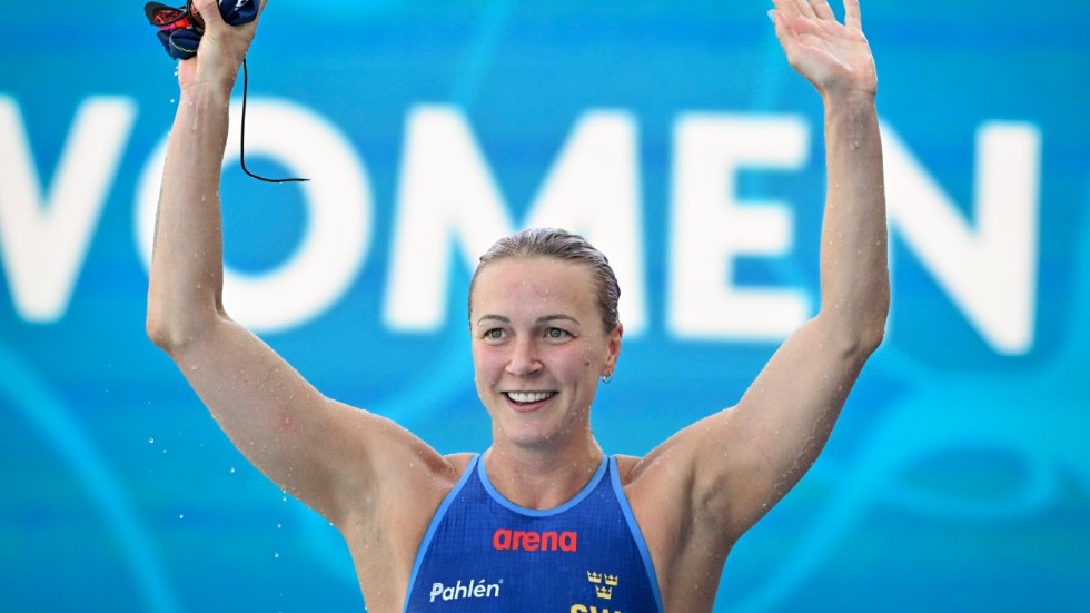 Sarah Sjöström under sim-EM i Rom tidigare i år. Arkivbild.