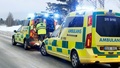 Skoterolycka i väglöst land – ambulans på väg              
